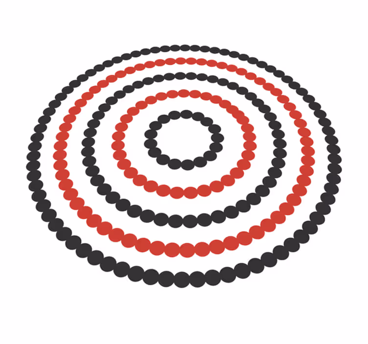 Two-color circles pattern geometric rugs - TenStickers