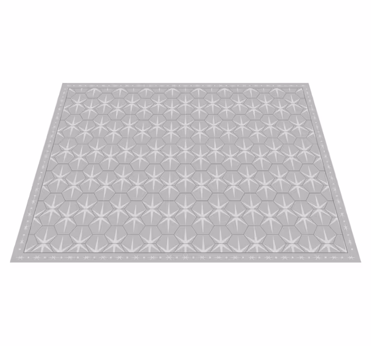 Hexagonal star pattern grey rug - TenStickers