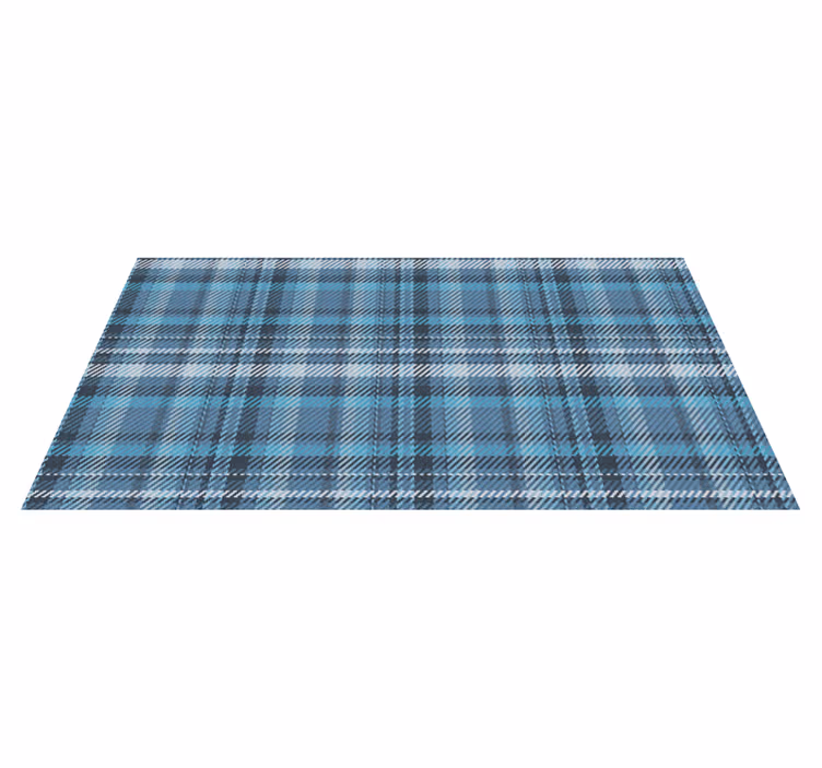 Plaid Patterned Blue stripes rug - TenStickers