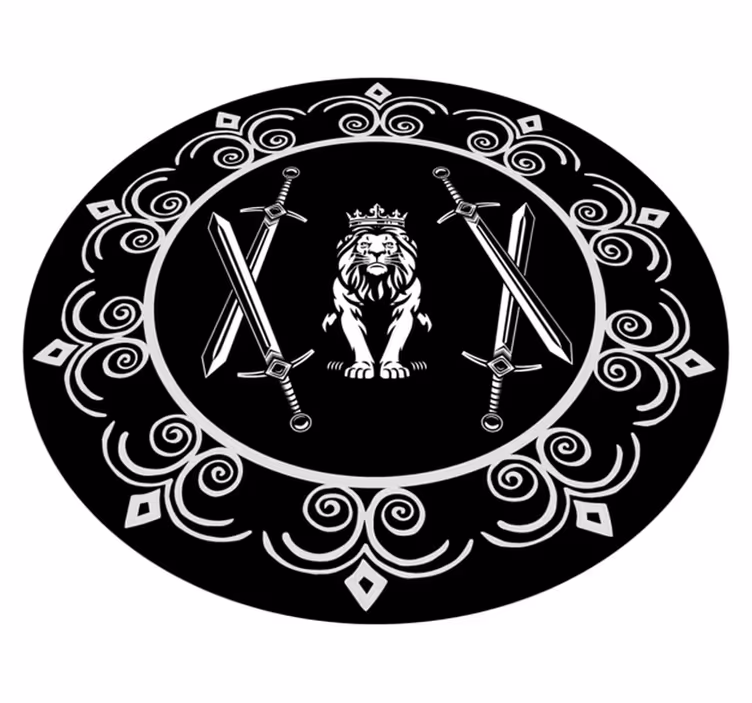 Majestic Lion Emblem circular rug - TenStickers