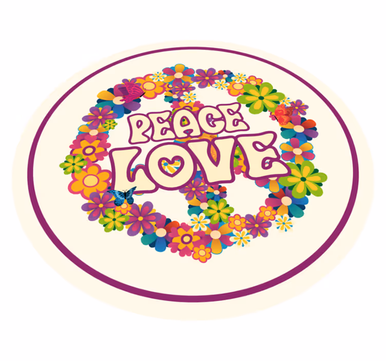 Peaceful Message floral rug - TenStickers