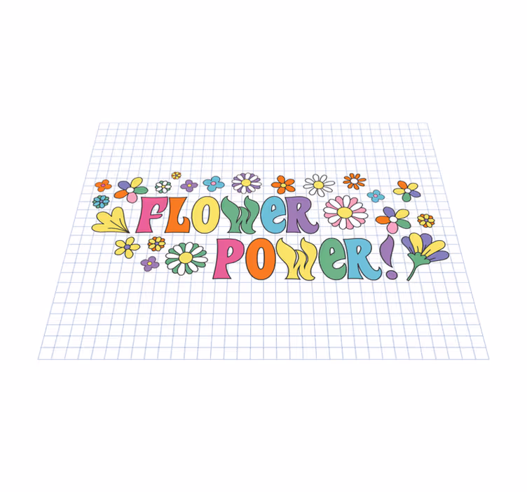 Flower Power Design floral rug - TenStickers
