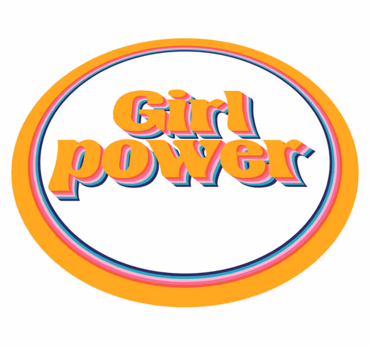 Girl power quote with flowers custom rug - TenStickers