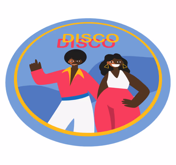 Stylish Disco Vibes circular rug - TenStickers