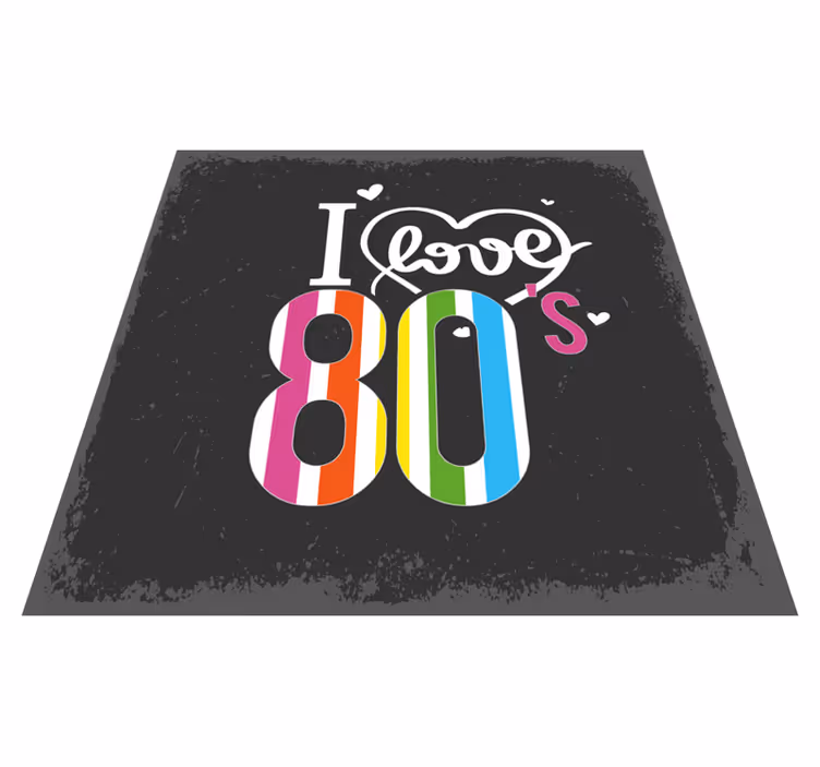 Retro 80's Love mosaic rug - TenStickers