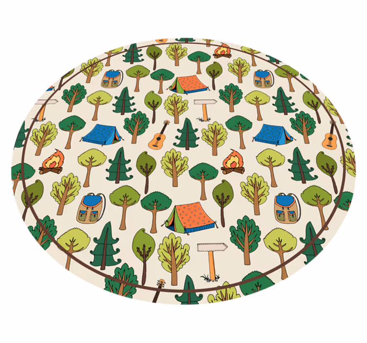 Camping adventure scene kids rug - TenStickers