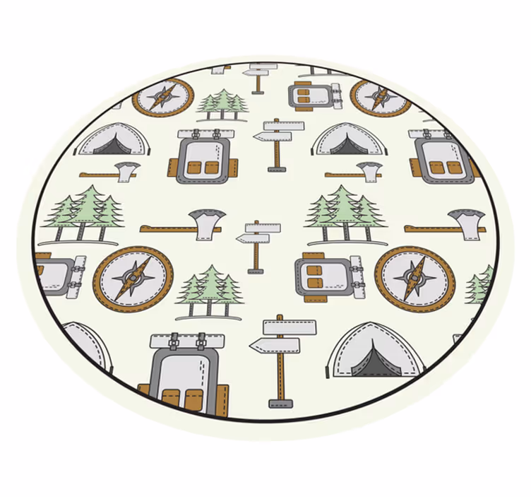 Camping Expedition Idea road map rug - TenStickers
