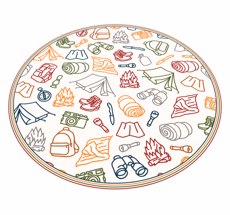 Adventure gear icons kids rug - TenStickers