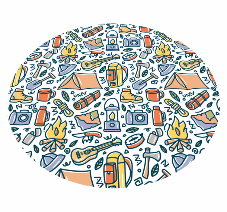Camping Adventure Concept teenage bedroom rug - TenStickers