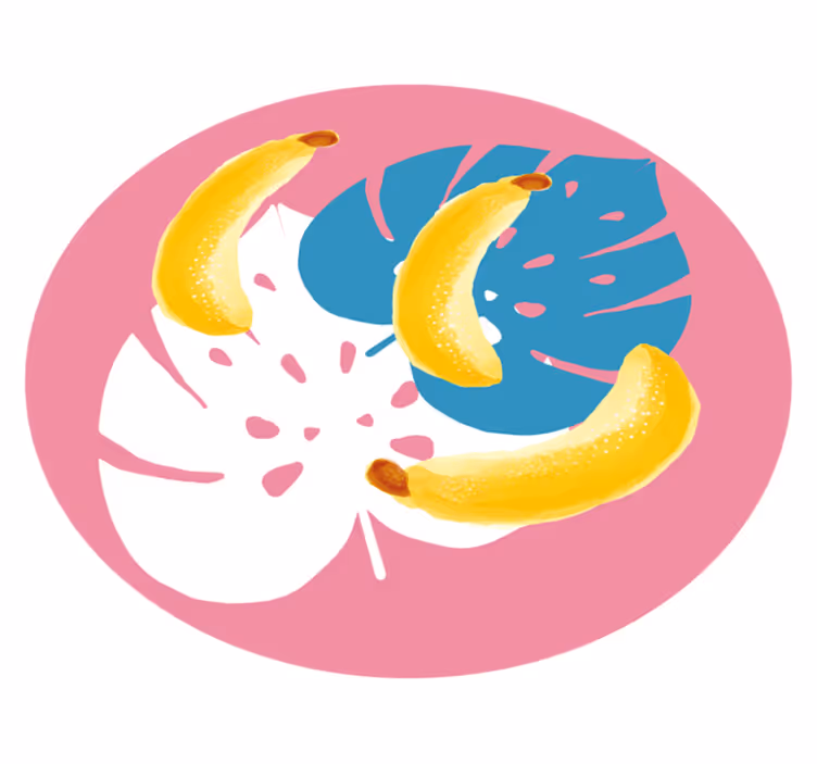 Tropical Banana Motif kitchen mat - TenStickers