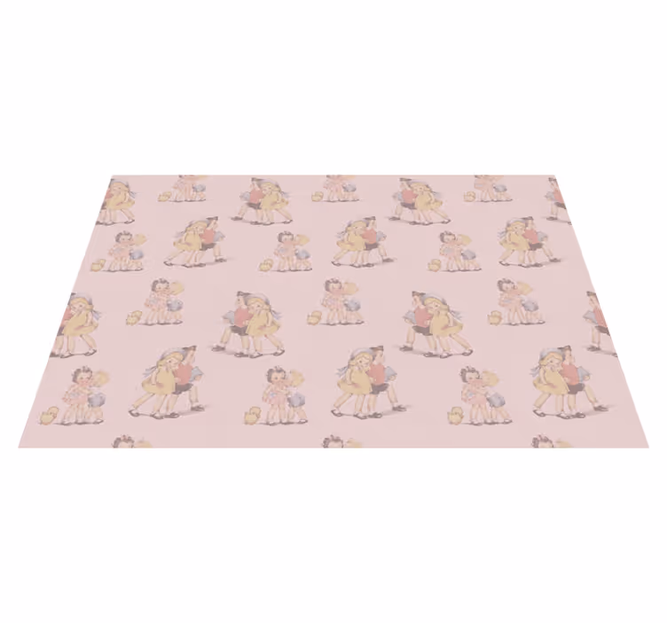 Retro Playful Friends kids carpet - TenStickers
