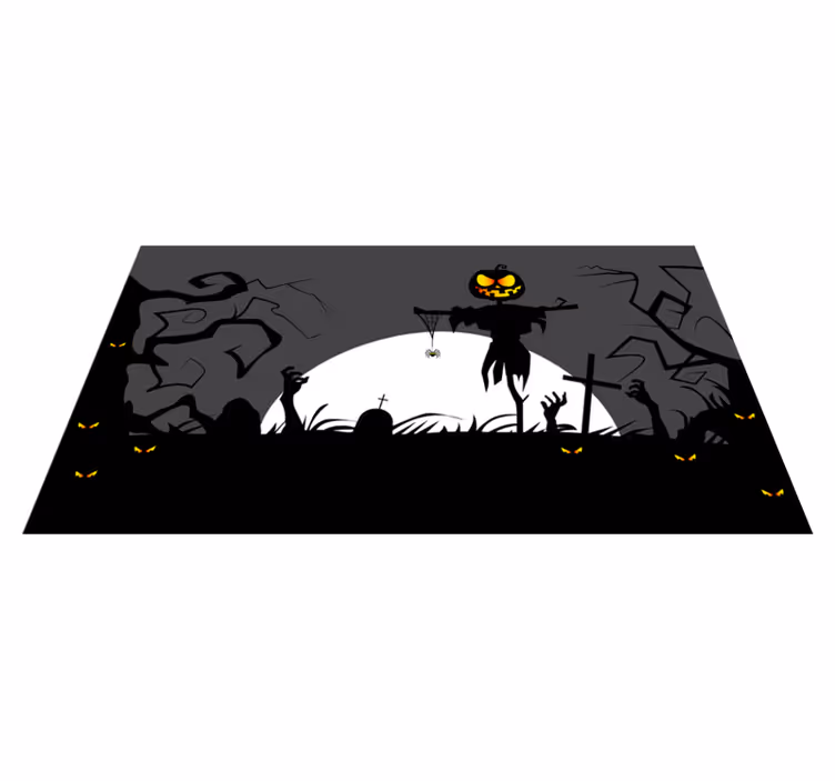 Eerie cemetery Setting halloween rugs - TenStickers