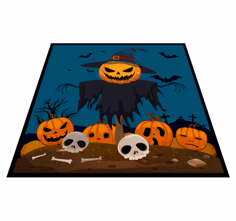 Haunting Pumpkin Scene halloween rugs - TenStickers