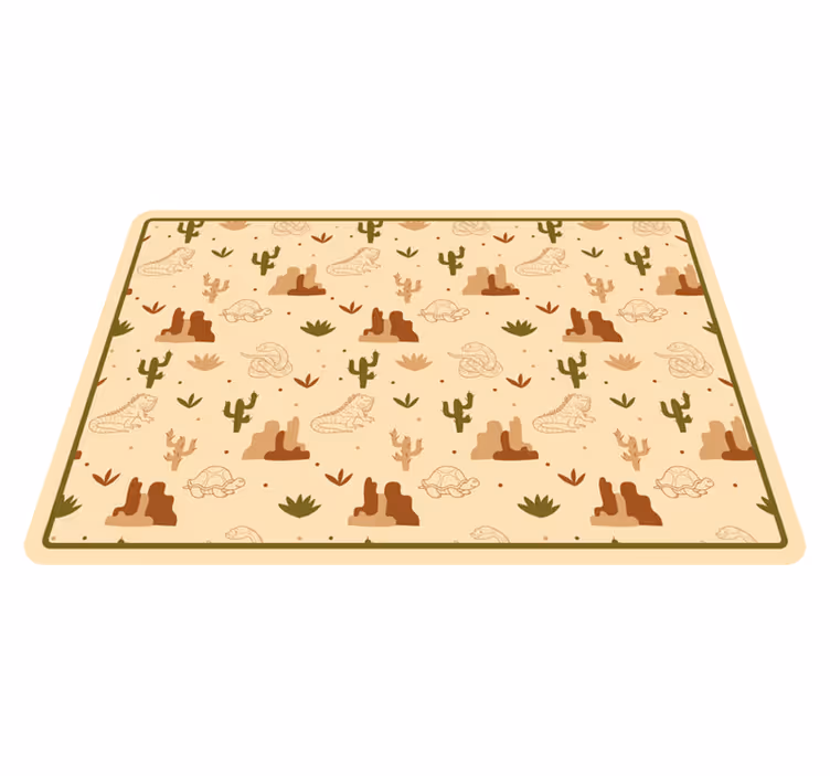 DESERT ANIMAL SCENERY road map rug - TenStickers