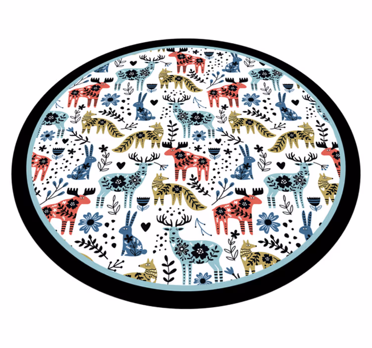 Colorful Animal Patterns nursery rug - TenStickers