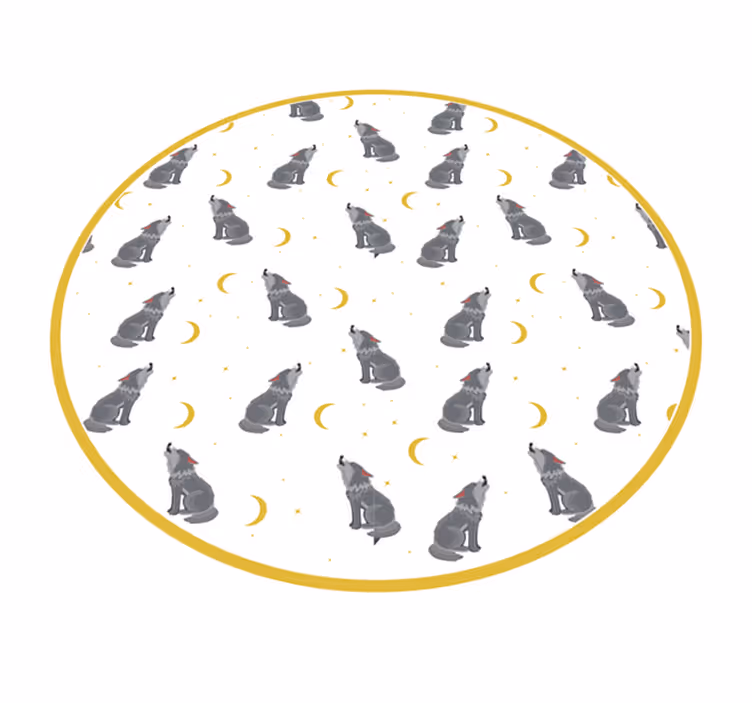 Wolf Moon Pattern animal print rug - TenStickers