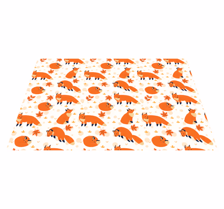 Adorable Fox Patterns nursery rug - TenStickers