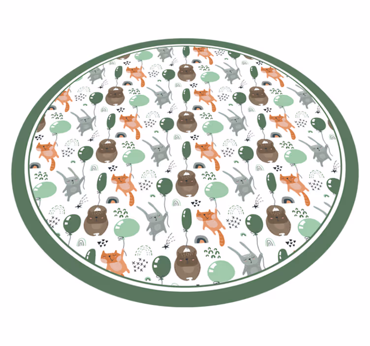Playful Animal Balloons kids carpet - TenStickers