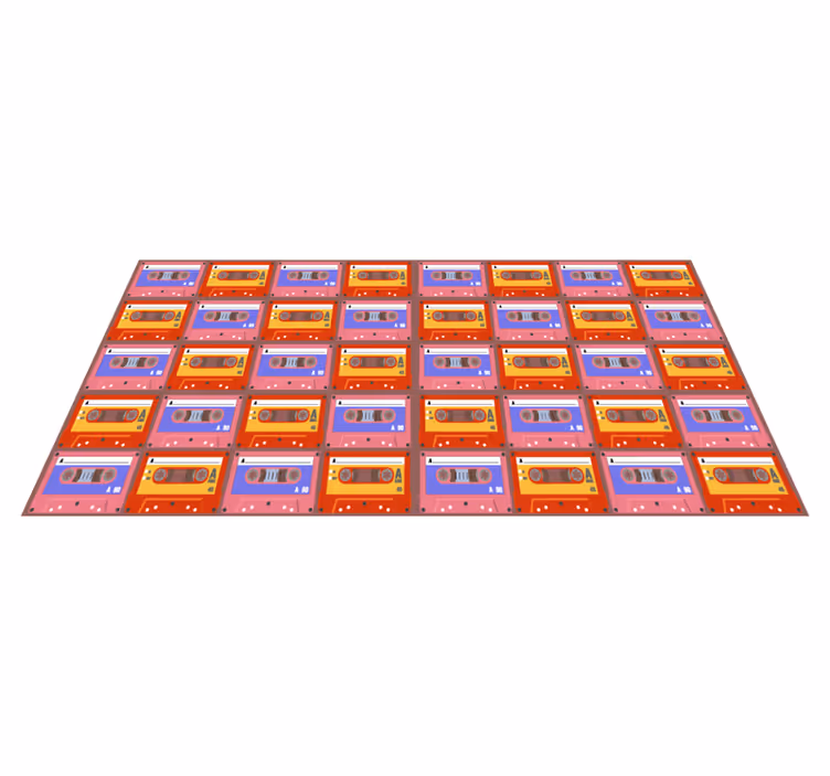 Retro cassette tapes vintage rug - TenStickers