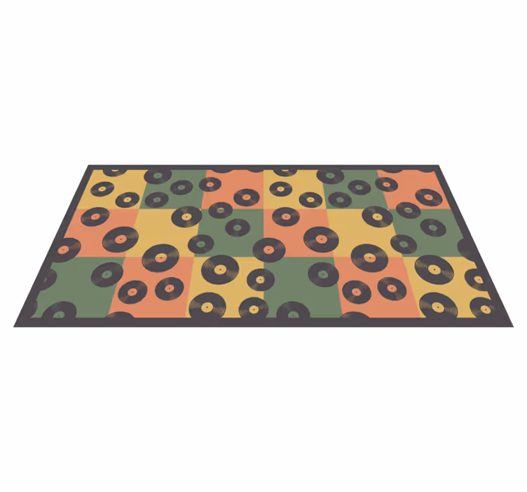 Colorful Vinyl Records mosaic rug - TenStickers