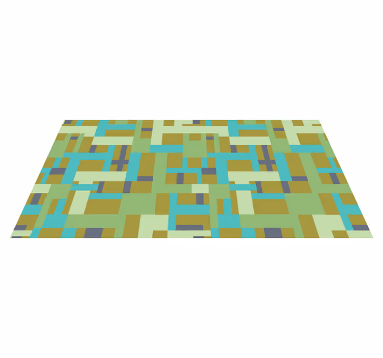 Gren colour segments geometric rug - TenStickers
