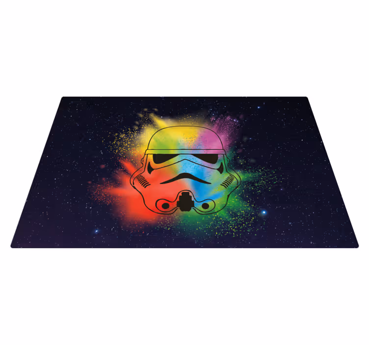 Colorful Stormtrooper Face kids rug - TenStickers
