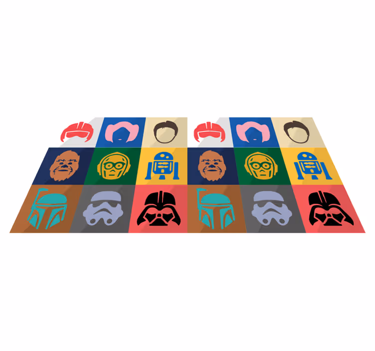Film character faces teenage bedroom rug - TenStickers