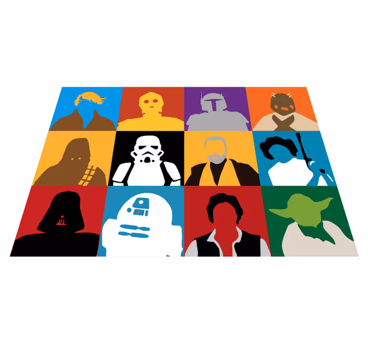 Iconic Character Silhouettes kids rug - TenStickers