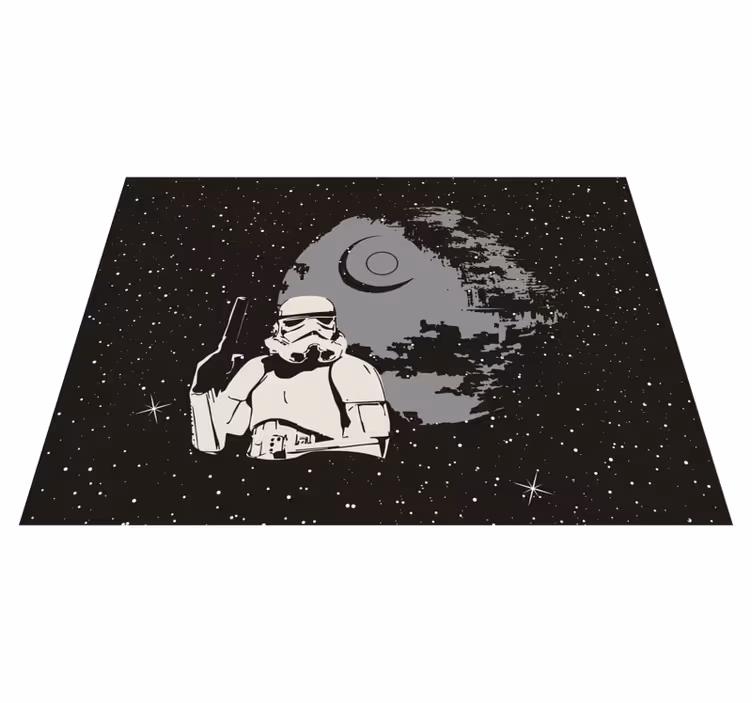 Space Stormtrooper Scene kids rug - TenStickers