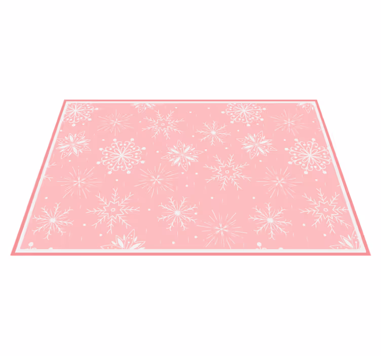 Pink Snowflake Motif christmas rug - TenStickers