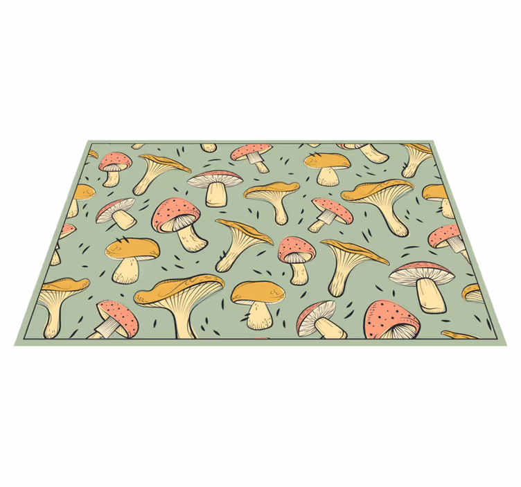 Whimsical Mushroom Patterns nature rug - TenStickers