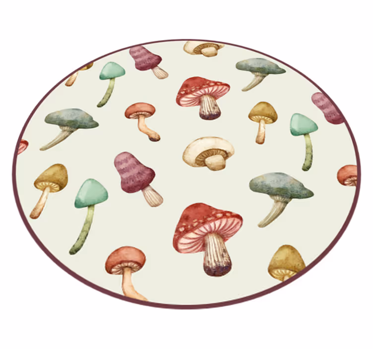 Mushroom Illustrations nature rug - TenStickers