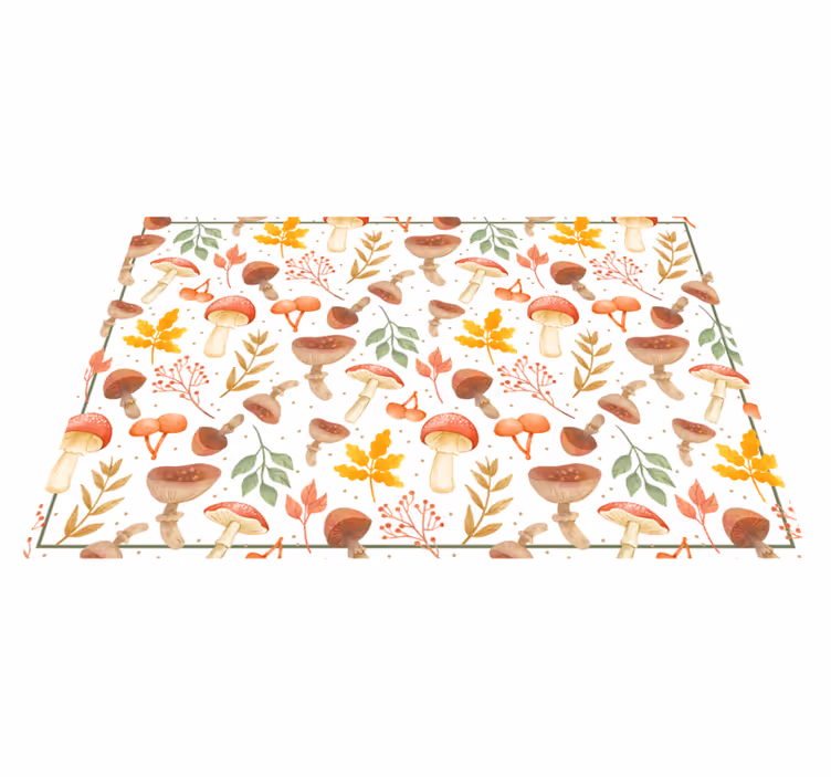 Colorful Mushroom Elements nature rug - TenStickers