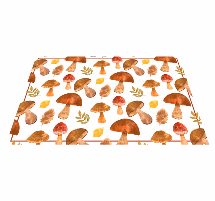 Mushroom & Leaf nature rug - TenStickers