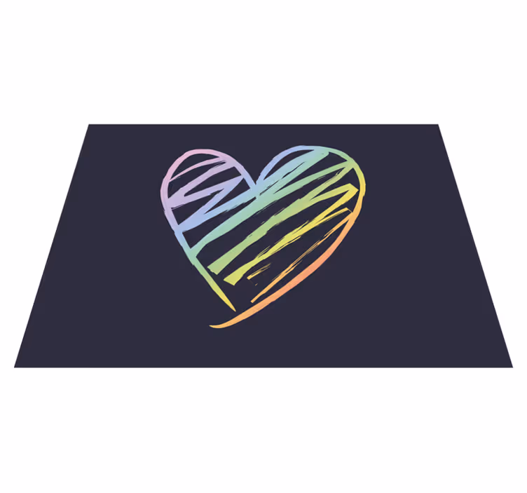 Rainbow heart teenage bedroom rug - TenStickers