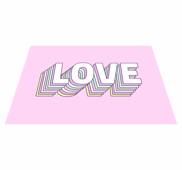 Love Typography Display quote rug - TenStickers