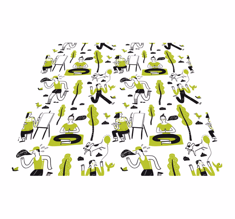 Playful Urban Scenes texture rug - TenStickers