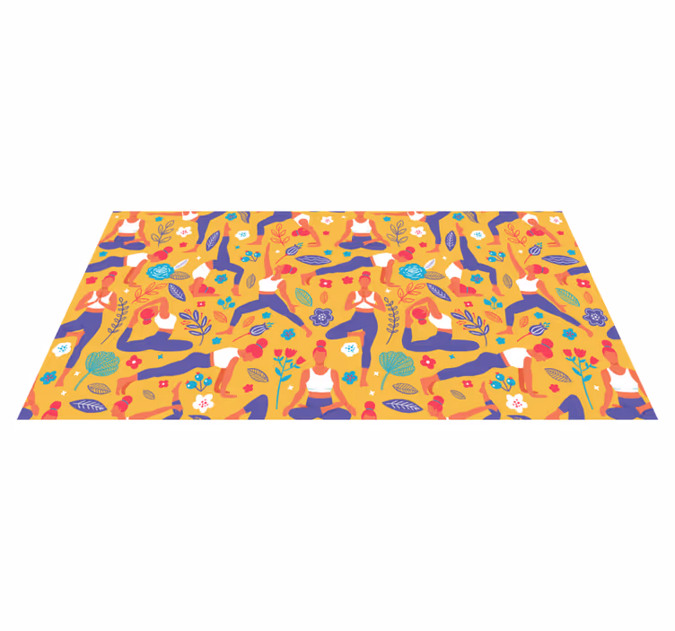 Vibrant Yoga Motifs teenage bedroom rug - TenStickers