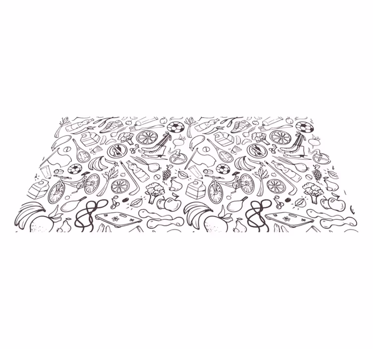 Active Lifestyle Icons kids rug - TenStickers
