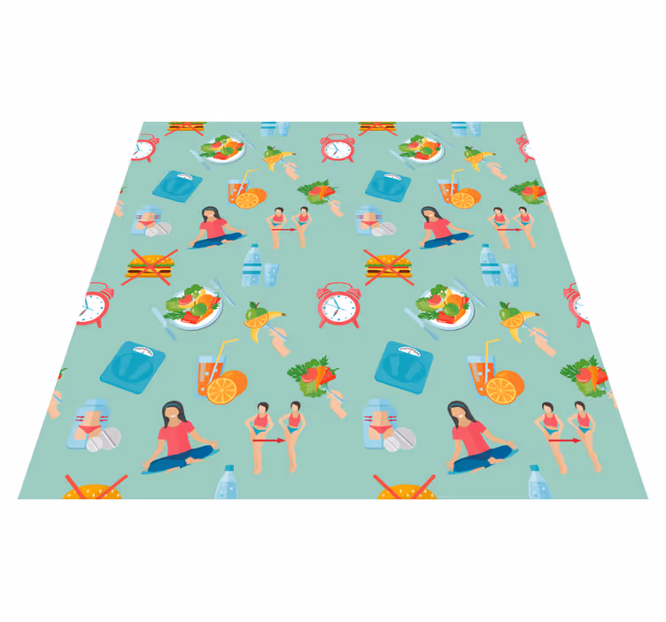 Healthy Lifestyle Icons kids rug - TenStickers