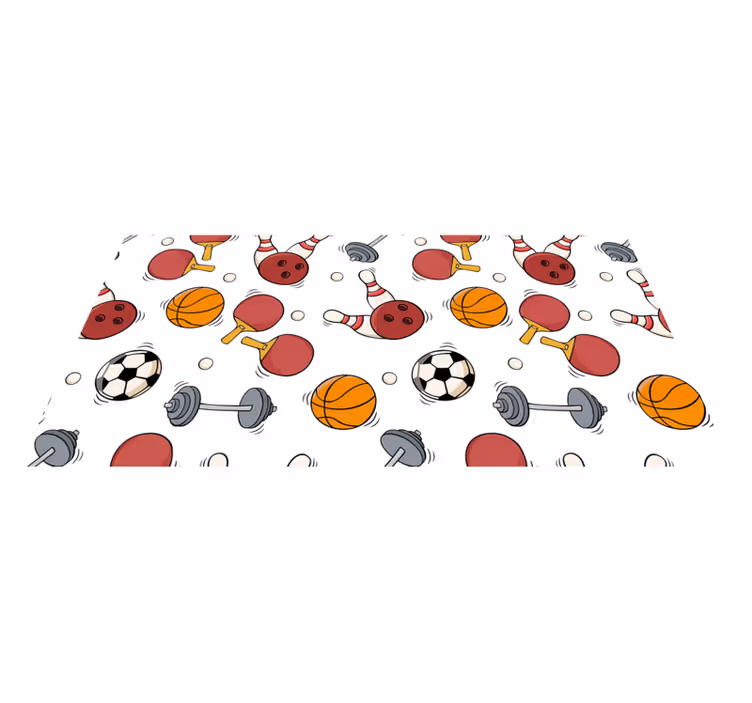 Sports Fun Elements teenage bedroom rug - TenStickers