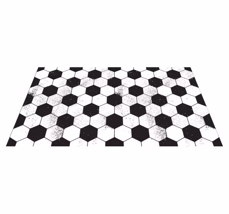 Black and white hexagonal geometric rug - TenStickers