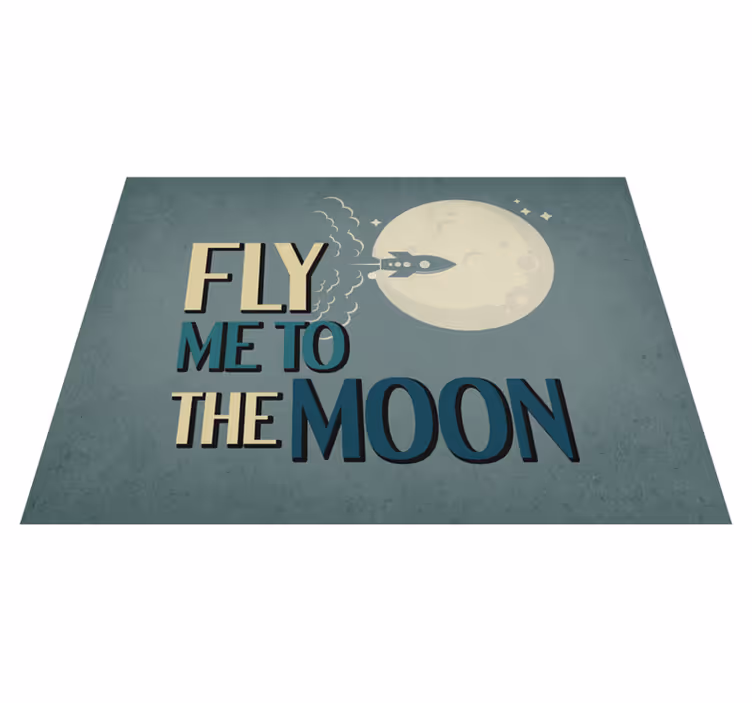 Rocket to Moon minimalistic rug - TenStickers