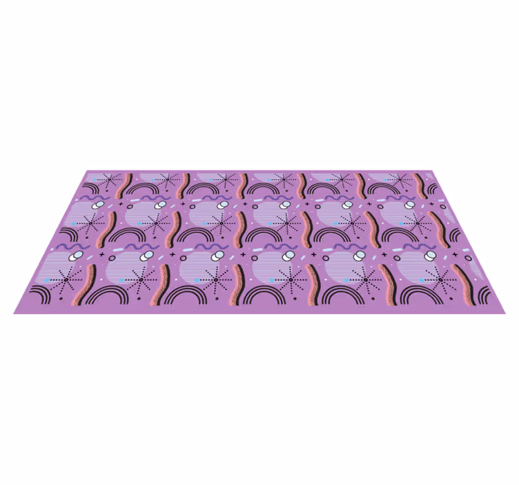 Purple rainbow pattern kids rug - TenStickers