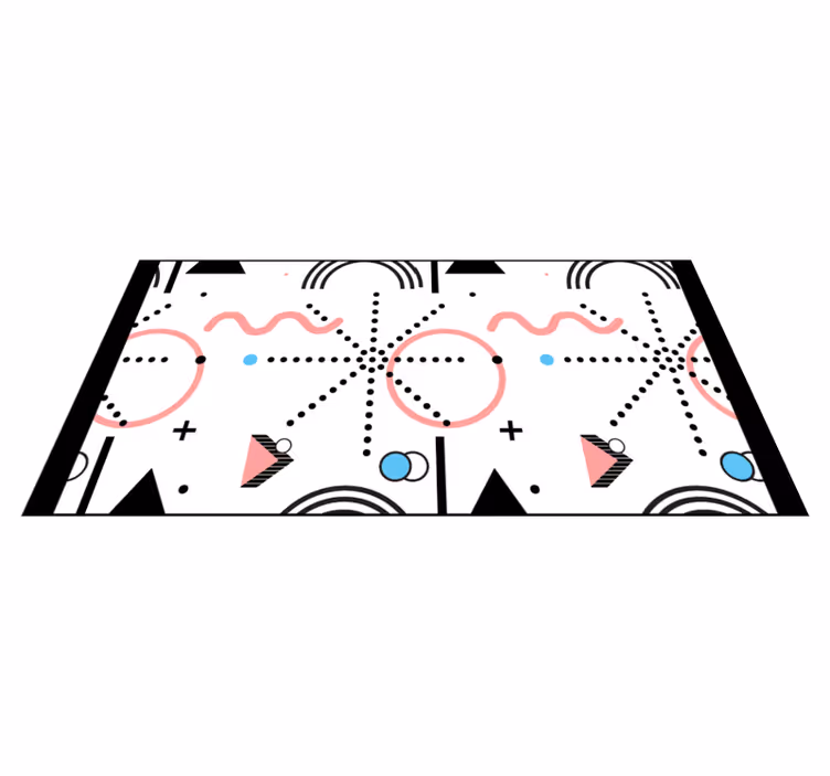 White geometric pattern modern rug - TenStickers