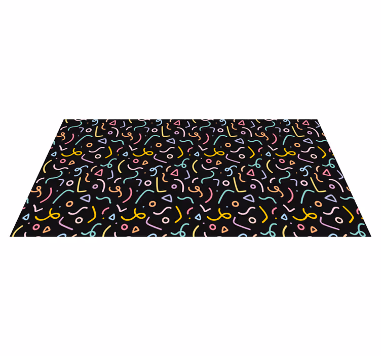 Colorful Abstract Swirls geometric rug - TenStickers