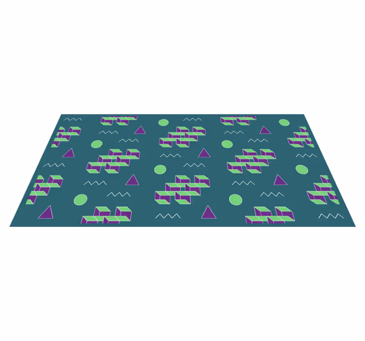 Colorful block shapes vintage rug - TenStickers
