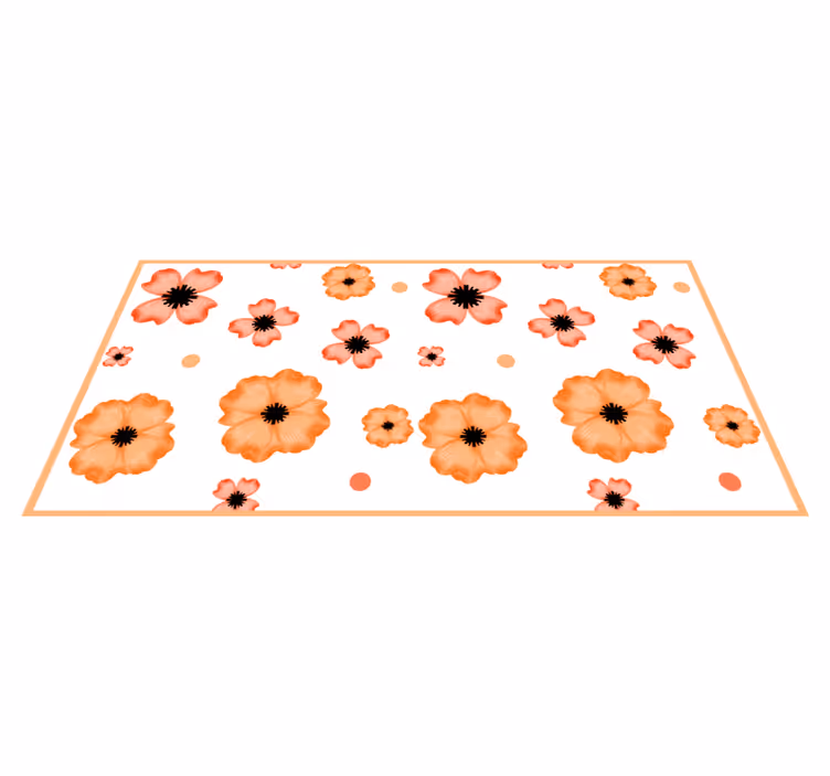 Patterned background floral rug - TenStickers