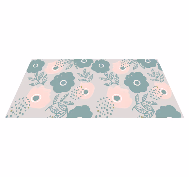 Floral rug with leaf design - TenStickers