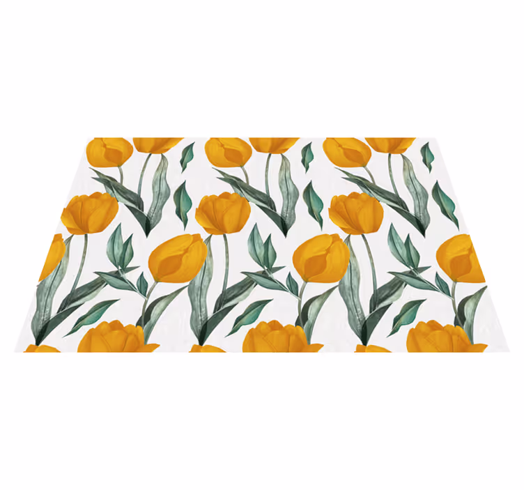 Bright Yellow Tulips floral rug - TenStickers
